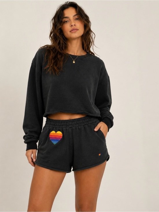Aviator Nation Pants - Aviator Nation Heart Stitch Lounger Short